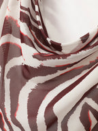 Stretchy Zebra Print Asymmetrical Hem Midi Dress