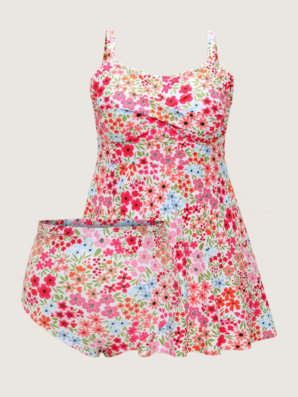 Colorful Floral Print Pockets Flowy Swim Dress