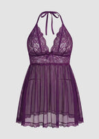 Women’s Plus Size Lace Babydoll – Mesh Chemise Sleepwear