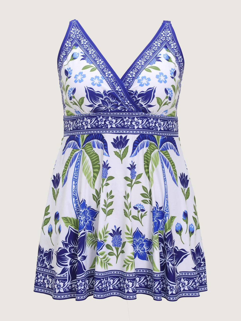 Tropical Palm Tree Print Swim Dress