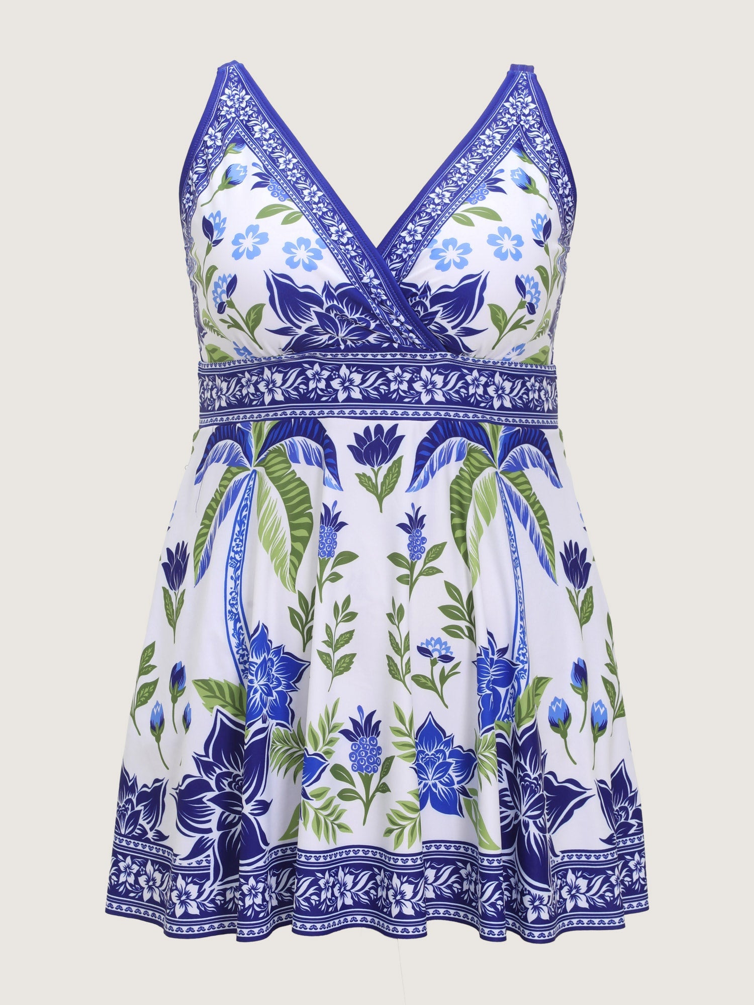 Tropical Palm Tree Print Swim Dress