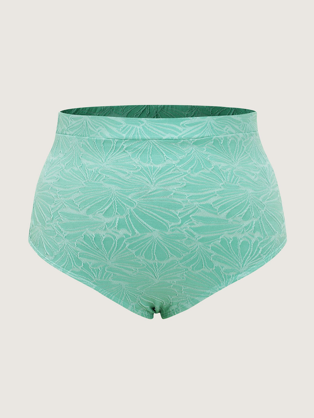 Floral Textured Tight-Fit Swim Bottoms