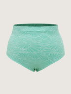 Floral Textured Tight-Fit Swim Bottoms