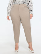 Stretchy Mid-Rise Plain Pants