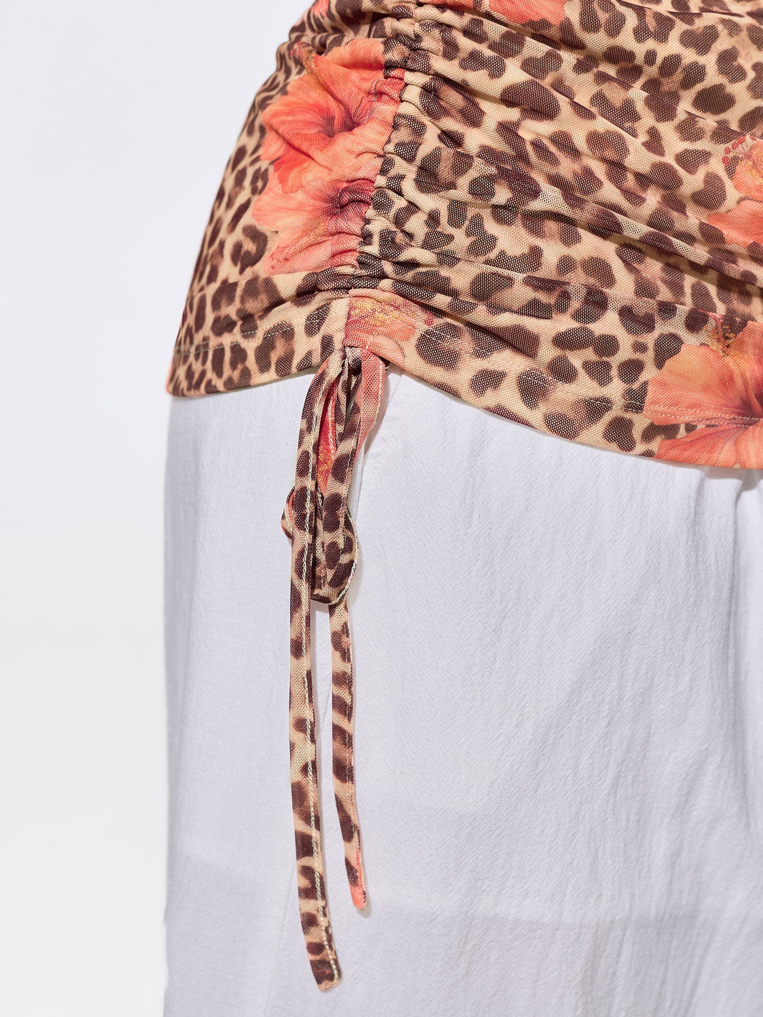 Wild-Side Leopard Print Stretchy Fitted T-Shirt