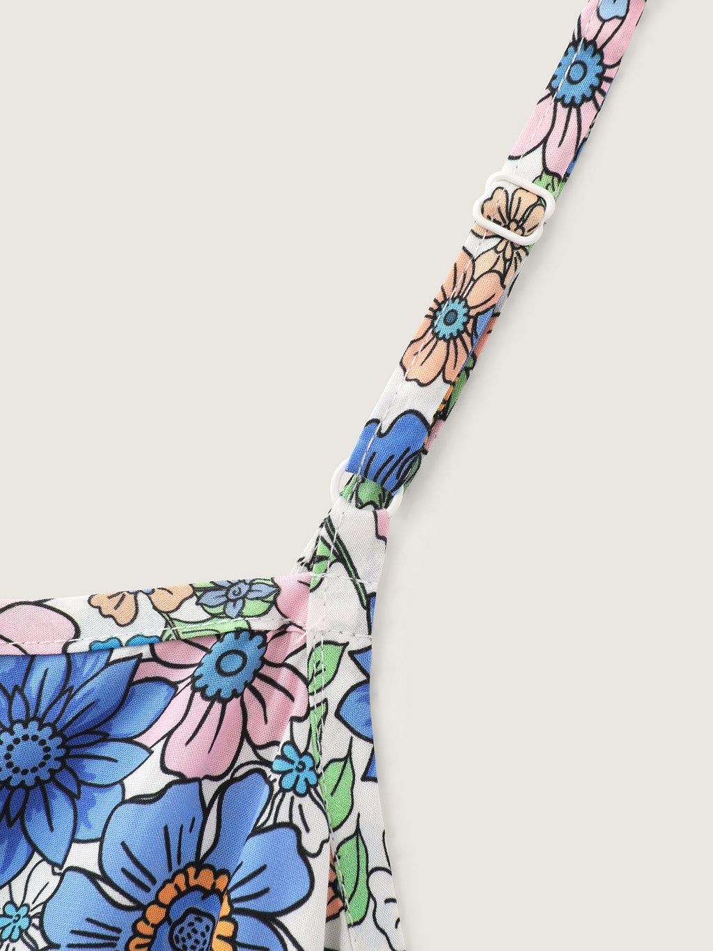 Floral Print Pleated Tank Top