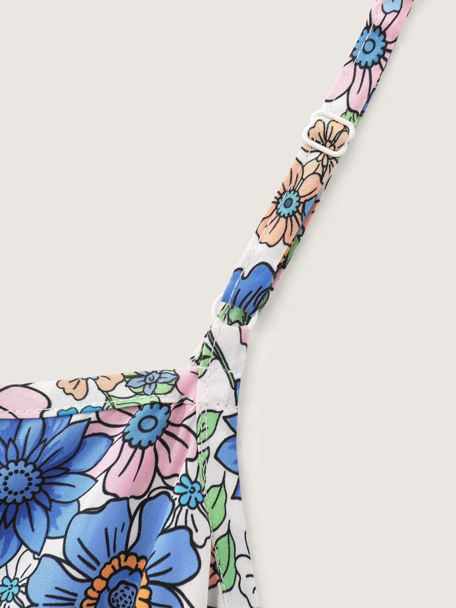Floral Print Pleated Tank Top