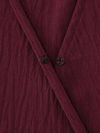 Stretchy Waist Side-Tie Plain Blouse
