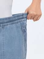 Pull-On Elastic Waist Harem Jeans