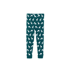 Christmas Family Matching Pajamas-Dark Green&Deer Patterned Pjs Set with Christmas Tree & Santa Pattern Print
