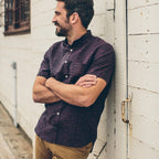The Bandit in Navy & Red Slub Stripe