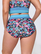 Floral Print Color Contrast Bikini Bottoms