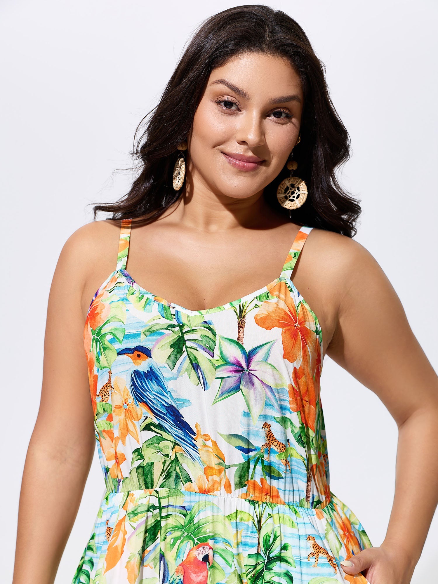 Floral Print Flowy Cami Maxi Dress