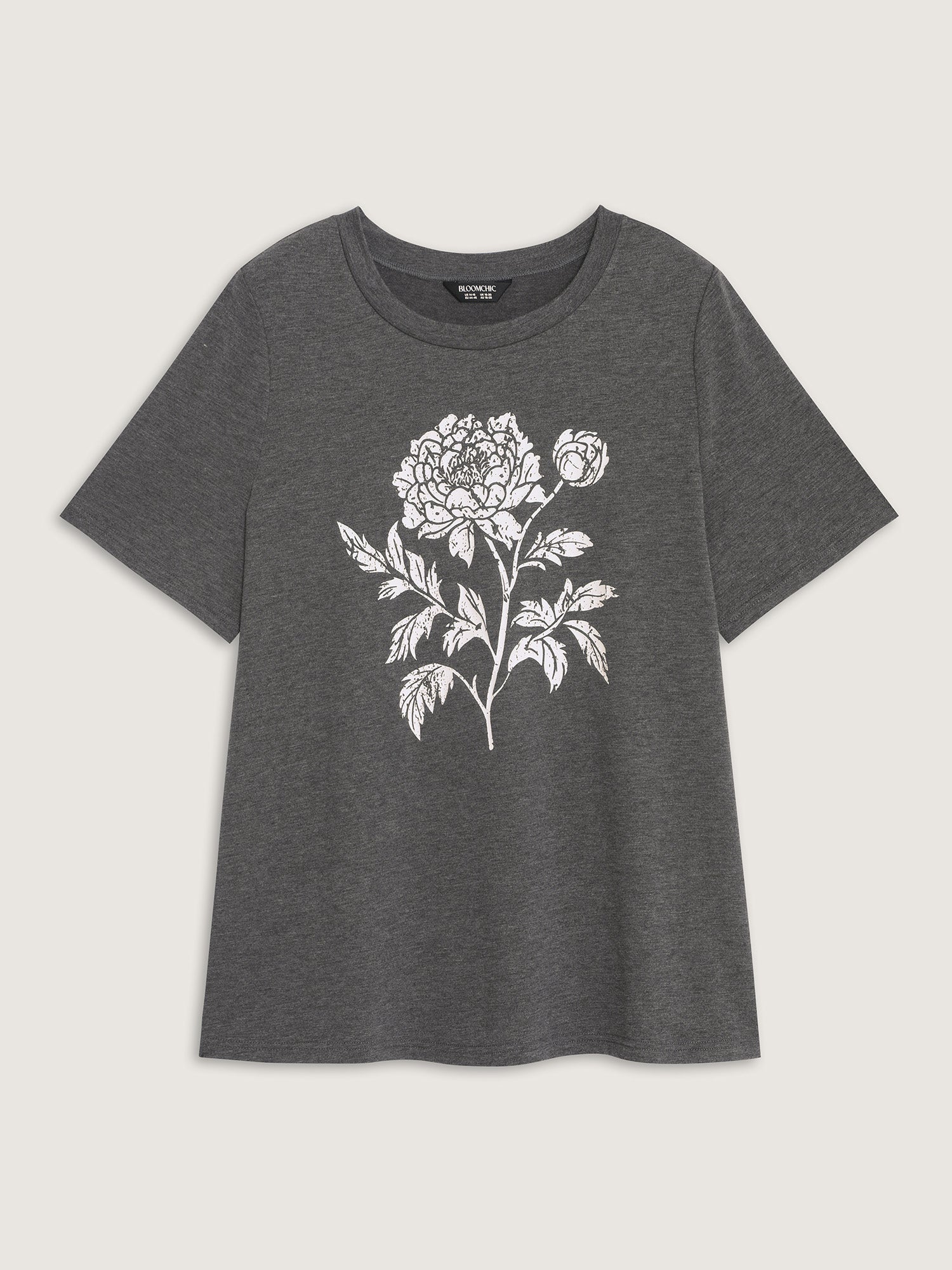 Supersoft Stretchy Floral Print Long T-Shirt