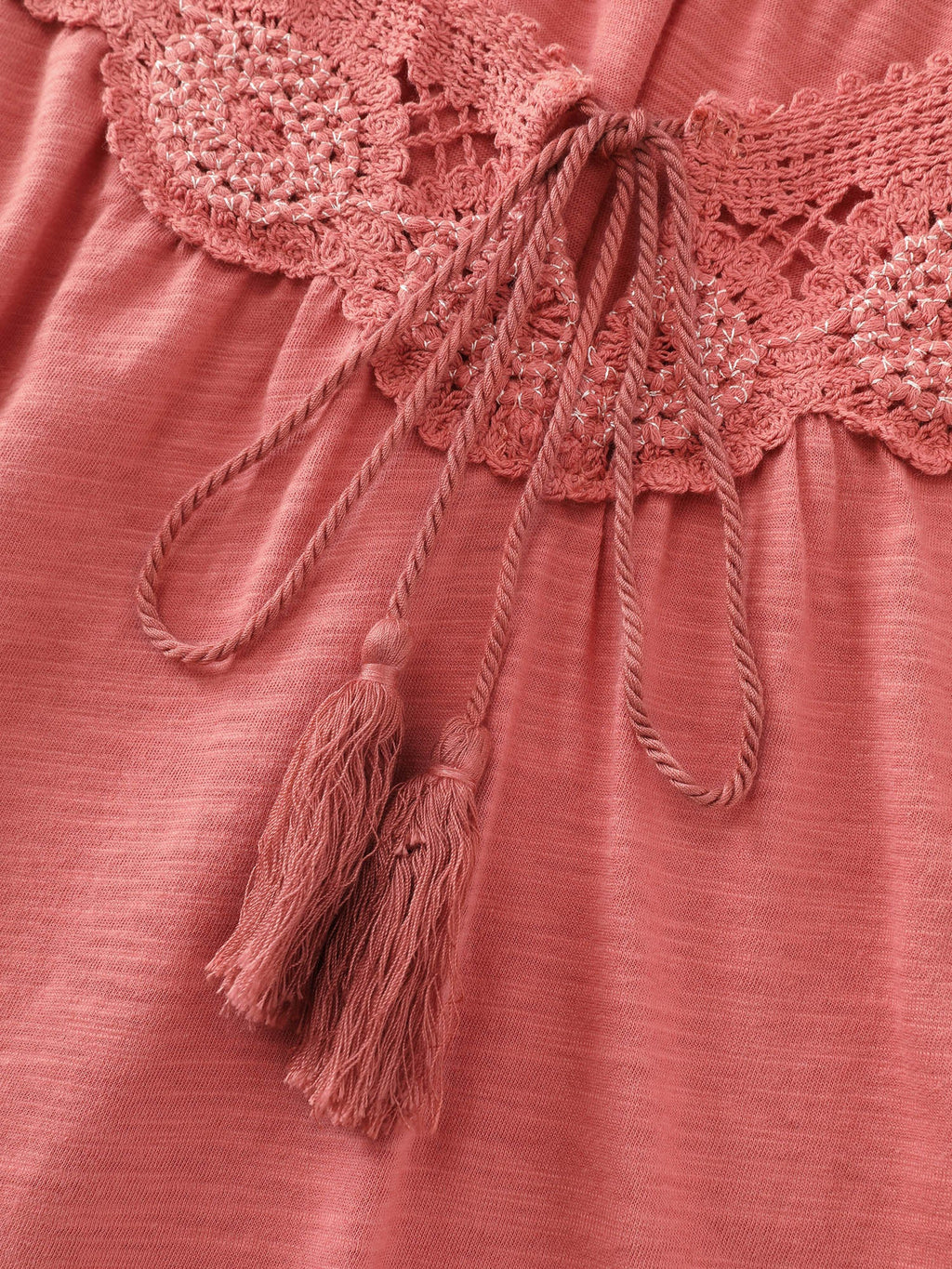 Supersoft Lace Neckline Sleeveless Knit Top