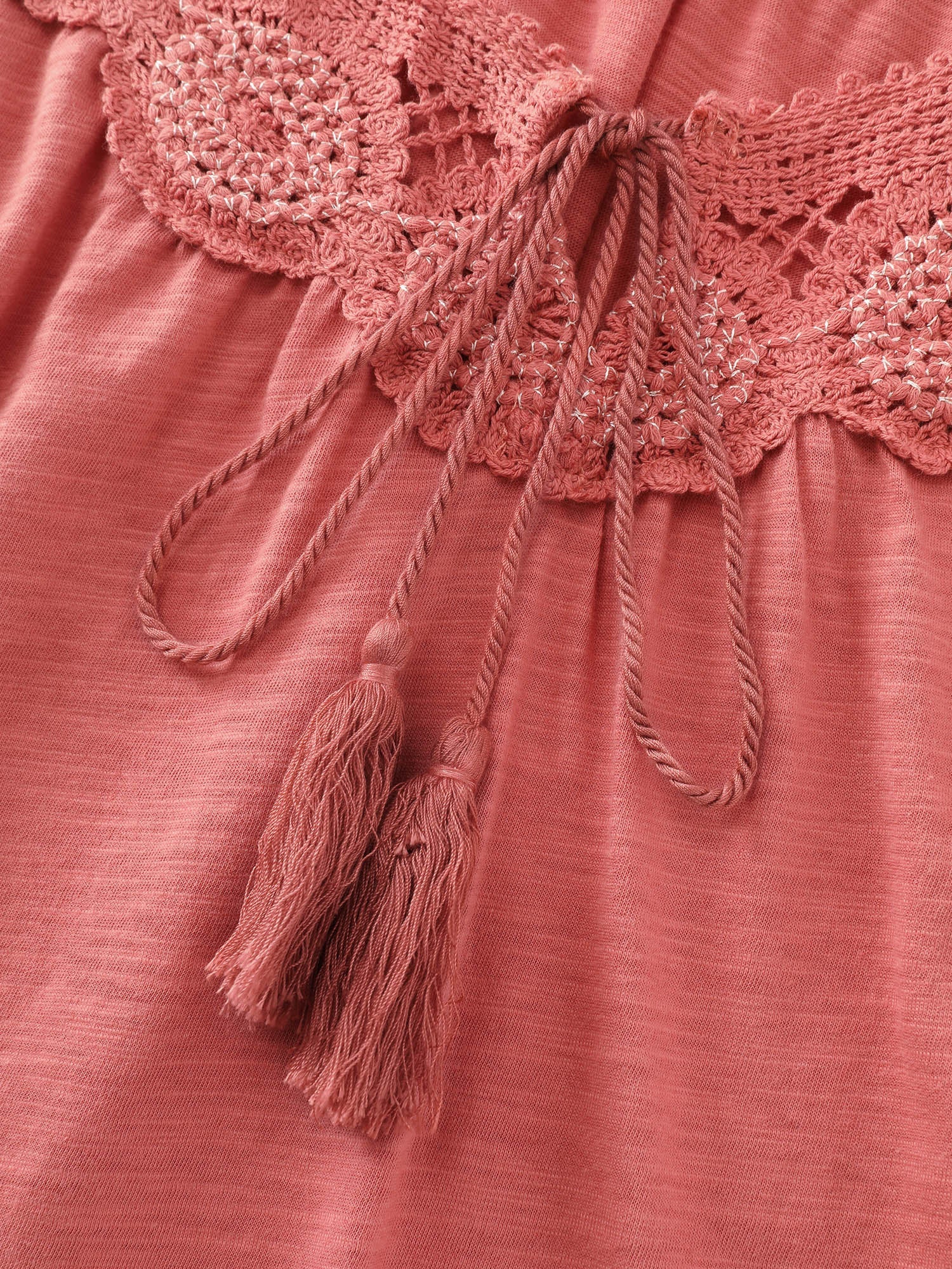Supersoft Lace Neckline Sleeveless Knit Top