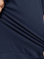 Stretchy Hooded Color Contrast T-Shirt