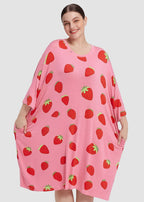 Plus Size Ultra-Soft Oversized Shirt Sleepwear with Pockets