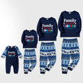Joyful Blue Christmas Pajamas Set  With Family Christmas Phrases