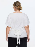 Ruched Adjustable Waist-Tie T-Shirt