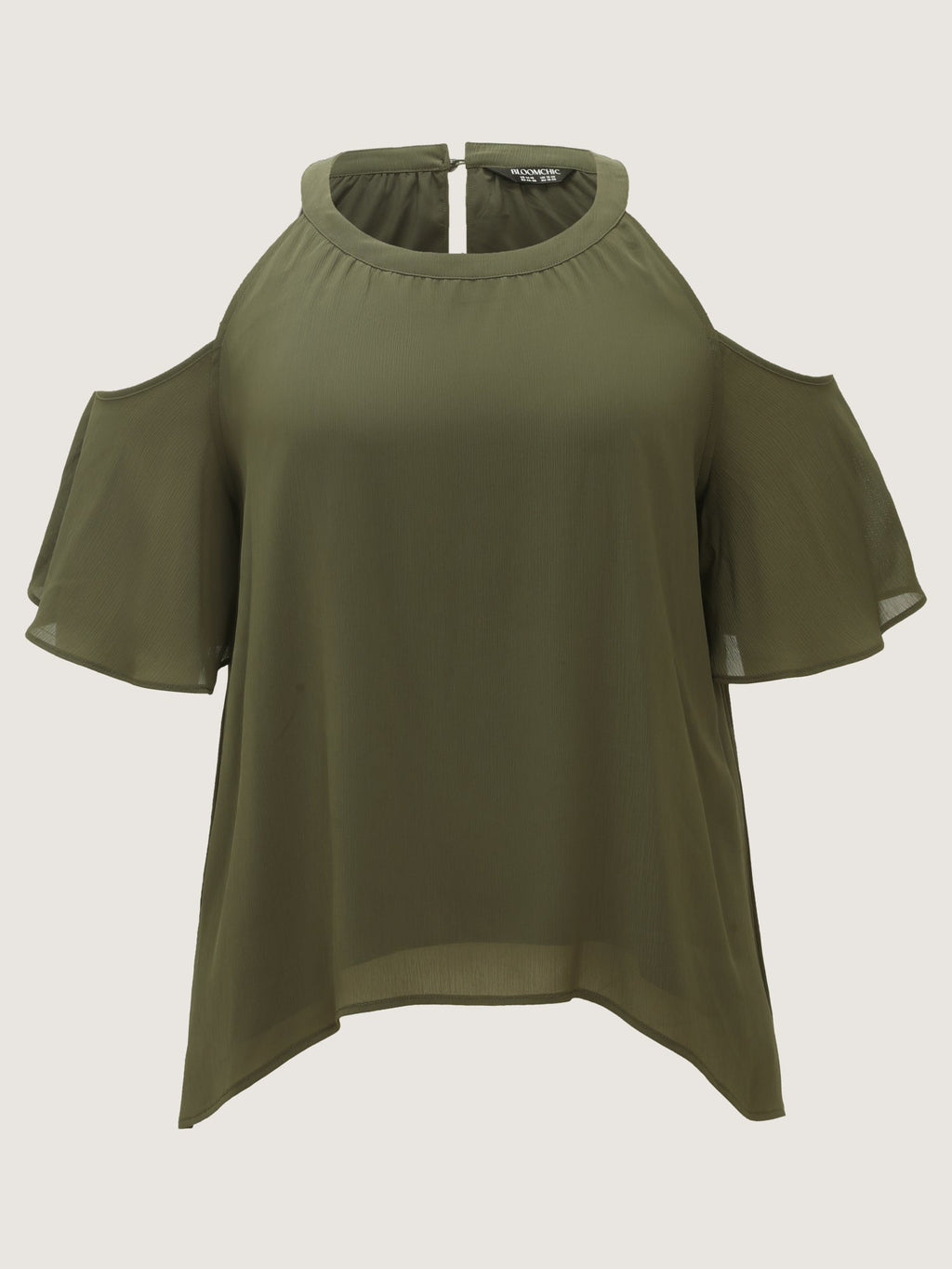 Cut-Out Shoulder Relaxed-Fit Blouse