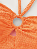Cut-Out Halter Neckline One-Piece Swim