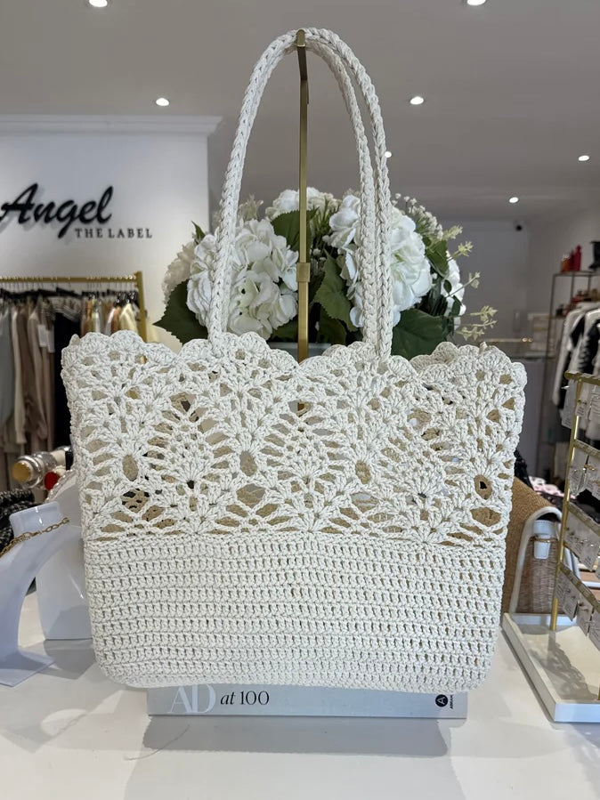 Cream Crochet Detailed Bag