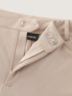 Stretchy Mid-Rise Plain Pants