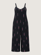Geometric Print Adjustable Backless Drawstring Jumpsuit