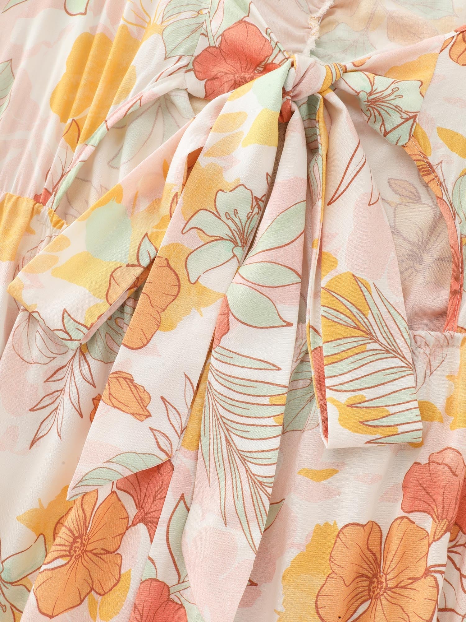 Floral Print Bow-Tie Back Jumpsuit