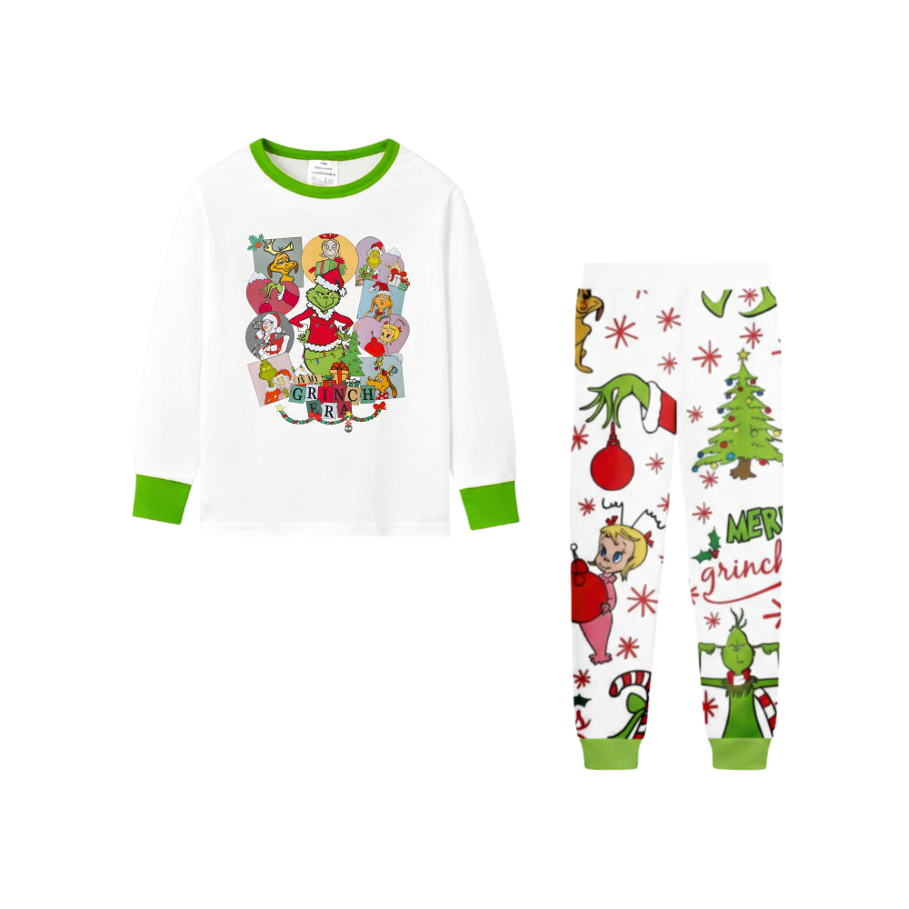 Holiday Family Christmas Pajamas Set With Xmas Character Pattern Print