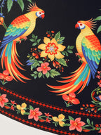 Tropical Floral Print V-Neck Swim Top