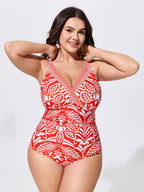 Pants Set Geometric Print One-Piece Swimsuit