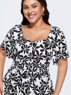 Floral Print Fit And Flare Blouse