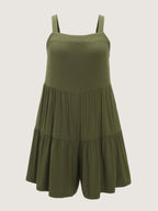 Supersoft Tiered Square Neckline Romper