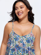 Floral Print Pleated Tank Top