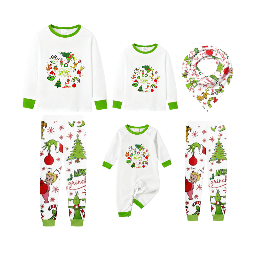 Holiday Family Christmas Pajamas Set With Cute Xmas Character Cartoon Design