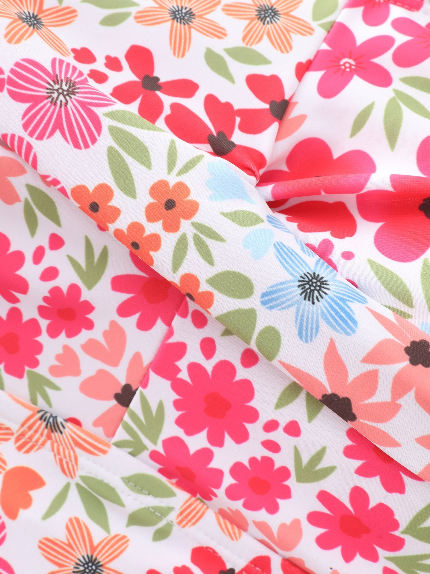 Colorful Floral Print Pockets Flowy Swim Dress