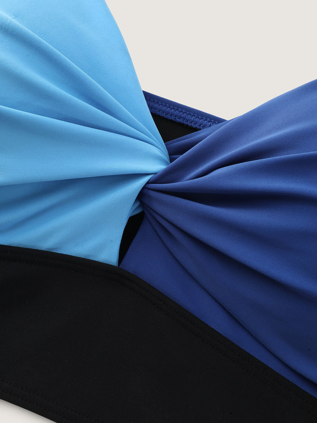 Colorblock Ruched Bodice Swim Top