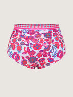 Floral Print High Waisted Swim Bottoms