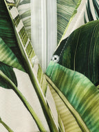 Tropical Print Shirred Wide-Leg Romper
