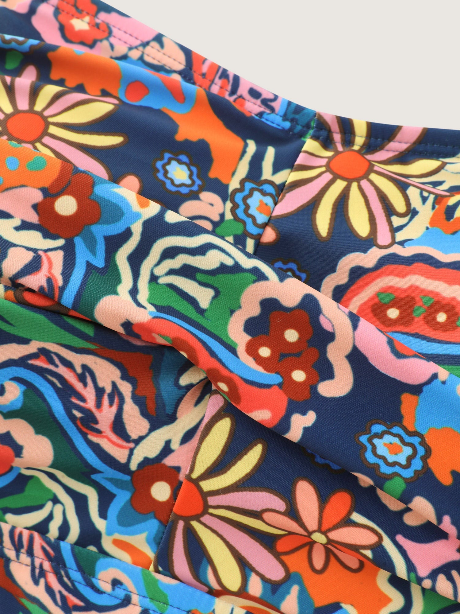 Floral Print Backless Pockets Swim Dress