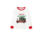 Family Christmas White Pajamas Set With Colorful Christmas Print