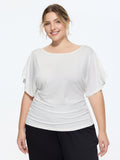 Ruched Adjustable Waist-Tie T-Shirt