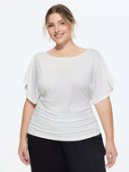 Ruched Adjustable Waist-Tie T-Shirt