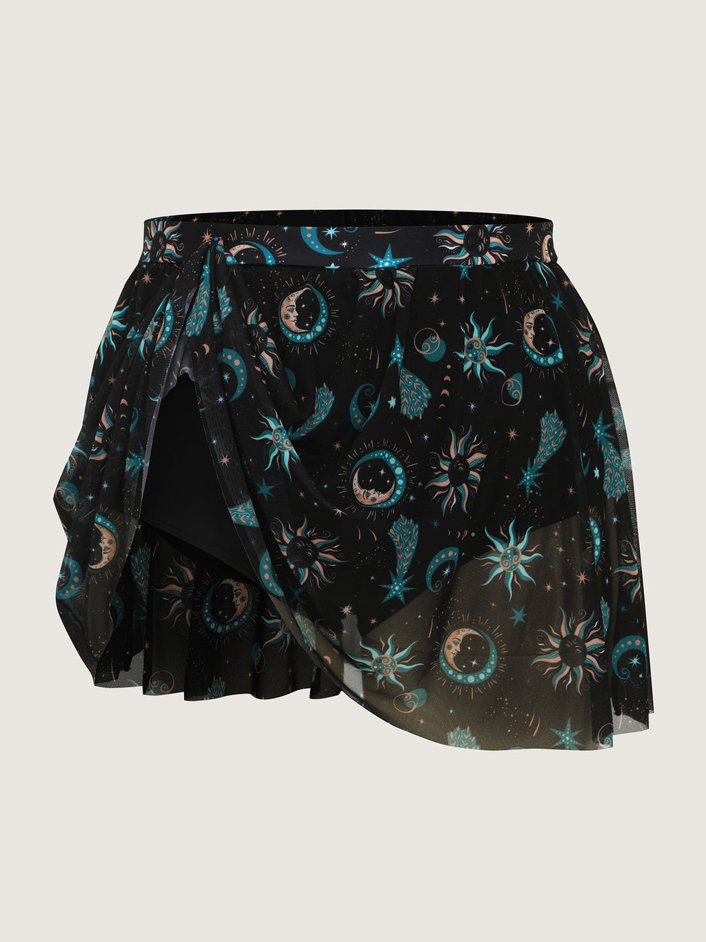 Sheer Star Moon Print Swim Bottoms