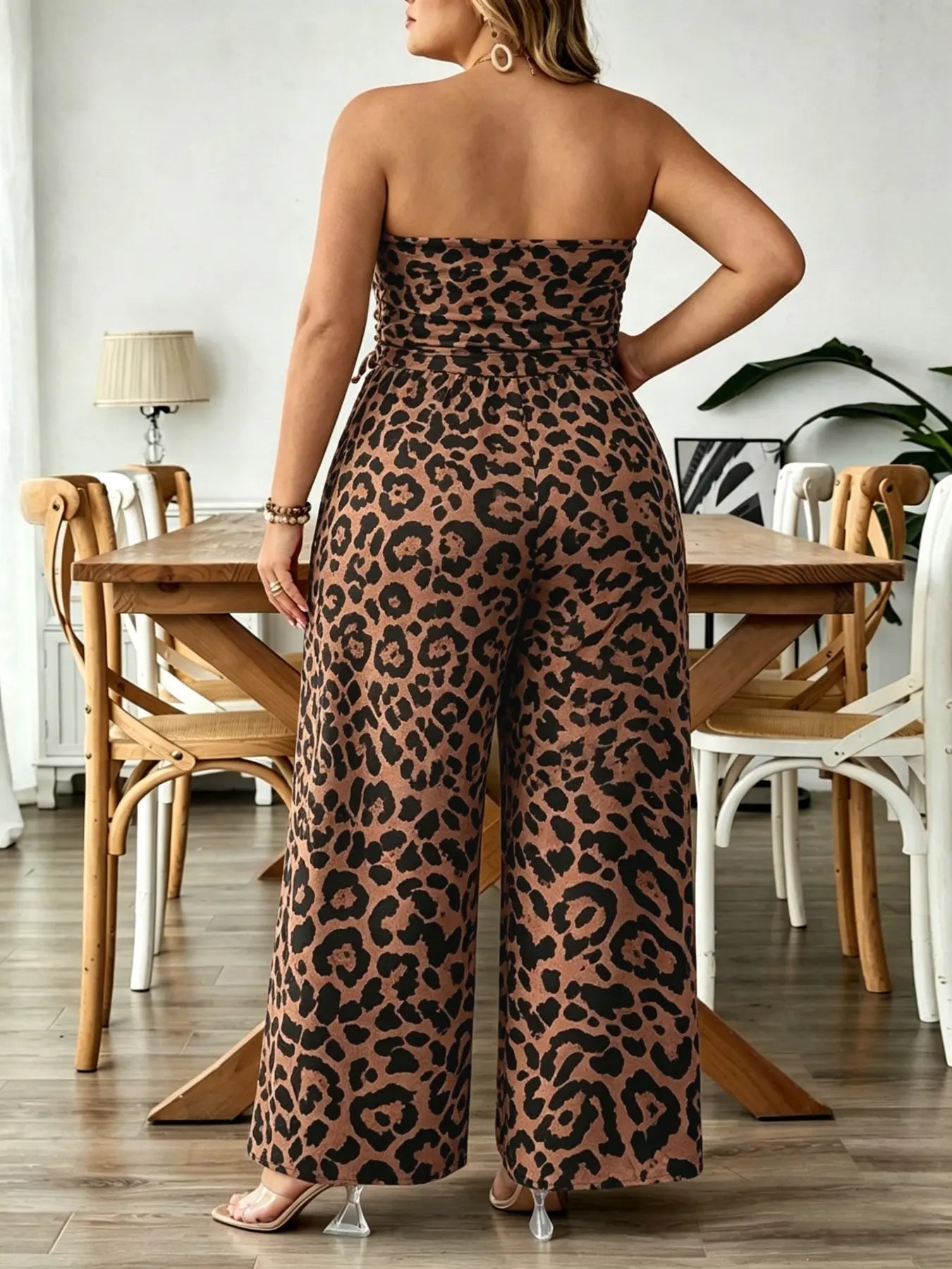 Women's Plus Size Tight Crop Top Romper, Animal Print Summer Casual Date Style, Comfortable and Stylish for Everyday Wear