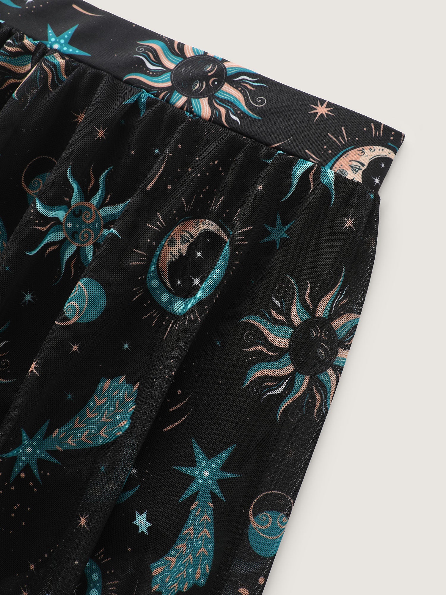 Sheer Star Moon Print Swim Bottoms