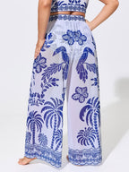 Sheer Pants Two-Piece Tropical Swim Bottoms