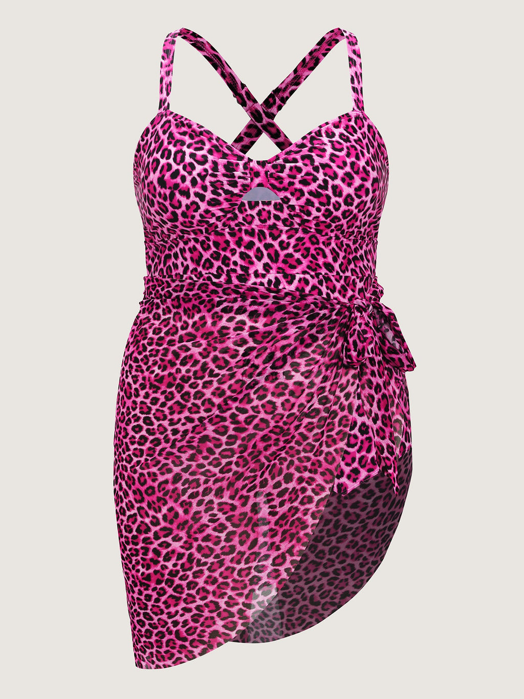 Sarong Set Sweet Leopard Print One-Piece Swim